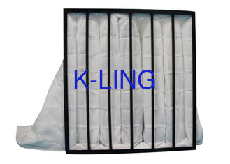 Biała kieszonkowa plastikowa rama filtra powietrza z włókniną