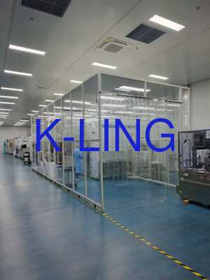 Pomieszczenie czyste ISO 8 z miękką ścianą, prędkością powietrza 0,45 m/s i filtracją H14 HEPA w celu kontroli zanieczyszczeń