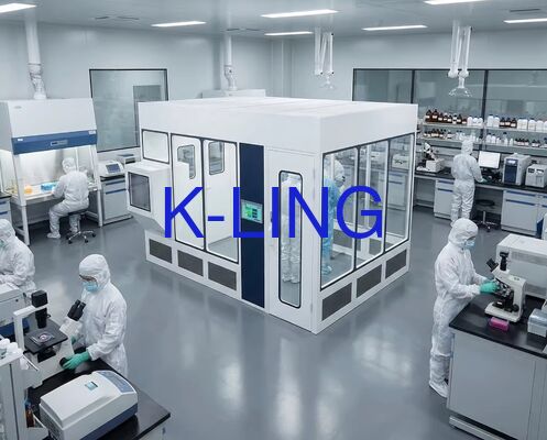 Modułowa Cleanroom z twardymi ścianami, dwuwarstwowym oknem z organicznego szkła próżniowego i panelem warstwowym z wełny mineralnej magnezowo-szklanej dla oczyszczania ISO5 ISO6 ISO7 ISO8