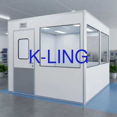 Modułowy Clean Room klasy ISO 5 100 z drzwiami ognioodpornymi i dwuwarstwowym oknem ze szkła próżniowego
