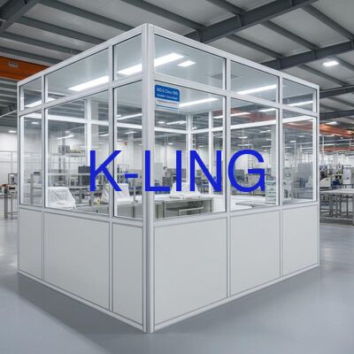 ISO 5 Klasa 100 Modułowe pomieszczenie czyste z filtrem HEPA i wstępnym filtrem oraz szklanym magnezu, wełny kamiennej, panelem sandwich dla mikroelektroniki