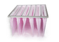 Niestandardowy kieszonkowy filtr powietrza F7 - F9 Wydajność Różowy kolor