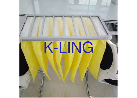 80% wilgotności Kieszonkowy filtr powietrza z ramą z aluminium i włókna syntetycznego